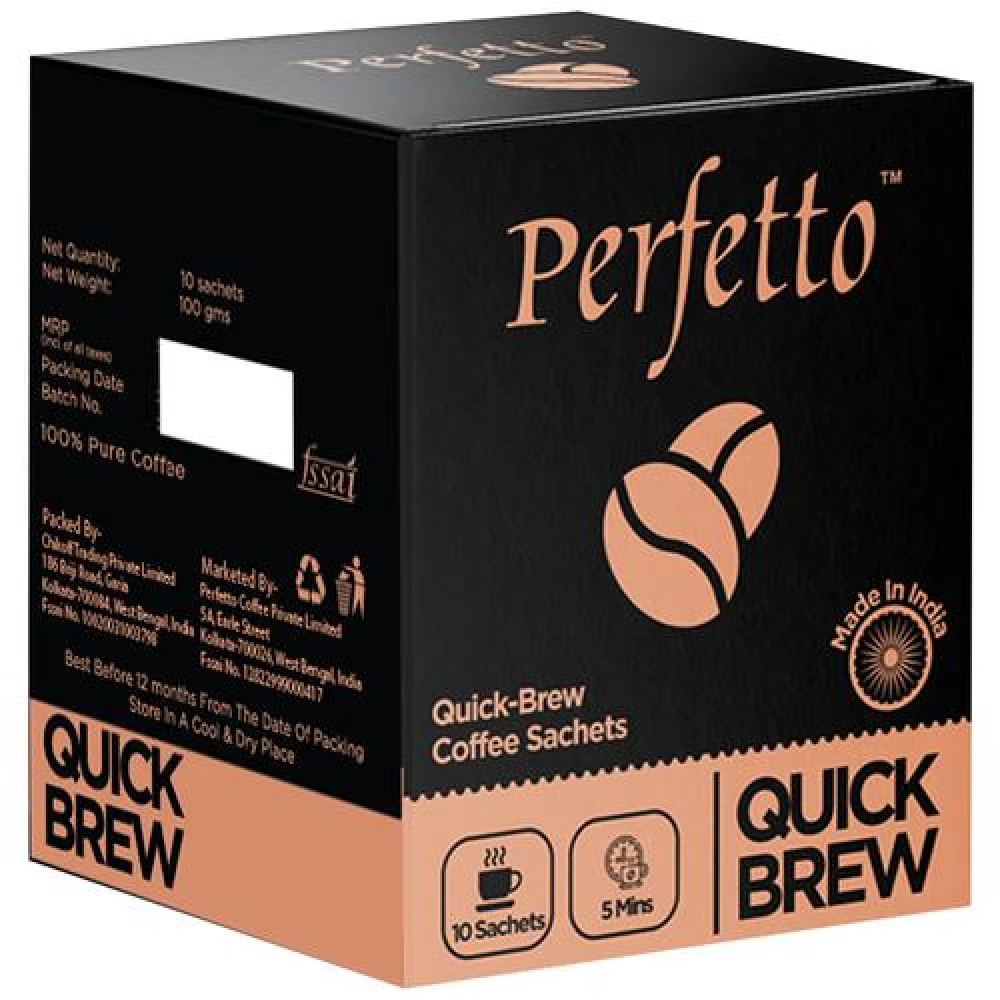 Perfetto Quick Brew Coffee Dip Bags - Assorted Flavours, 100 g (10 Sachets)-1.webp